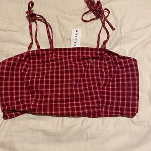 Pacsun / Kendal & Kylie ! crop top - checkered red